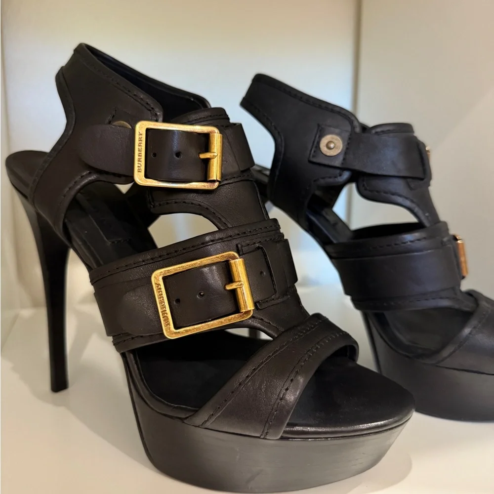 Burberry Aviator Beatty Platform Heels - Size 39 - Picture 3 of 8